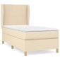 vidaXL Κρεβάτι Boxspring με Στρώμα Κρεμ 100 x 200 εκ. Υφασμάτινο
