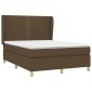 vidaXL Κρεβάτι Boxspring με Στρώμα Σκούρο Καφέ 140x190 εκ. Υφασμάτινο