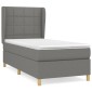 vidaXL Κρεβάτι Boxspring με Στρώμα Σκούρο Γκρι 90x200 εκ. Υφασμάτινο