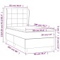 vidaXL Κρεβάτι Boxspring με Στρώμα Σκούρο Γκρι 90x200 εκ. Υφασμάτινο