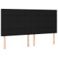 vidaXL Κρεβάτι Boxspring με Στρώμα Μαύρο 180x200 εκ. Υφασμάτινο