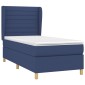 vidaXL Κρεβάτι Boxspring με Στρώμα Μπλε 80x200 εκ. Υφασμάτινο