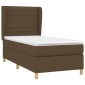 vidaXL Κρεβάτι Boxspring με Στρώμα Σκούρο Καφέ 90x190 εκ. Υφασμάτινο