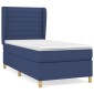 vidaXL Κρεβάτι Boxspring με Στρώμα Μπλε 90x200 εκ.Υφασμάτινο
