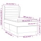 vidaXL Κρεβάτι Boxspring με Στρώμα Μπλε 90x200 εκ.Υφασμάτινο