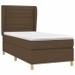 vidaXL Κρεβάτι Boxspring με Στρώμα Σκούρο Καφέ 100x200 εκ. Υφασμάτινο