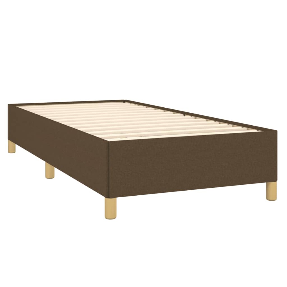 vidaXL Κρεβάτι Boxspring με Στρώμα Σκούρο Καφέ 100x200 εκ. Υφασμάτινο