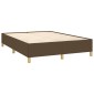 vidaXL Κρεβάτι Boxspring με Στρώμα Σκούρο Καφέ 140x200 εκ Υφασμάτινο