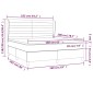 vidaXL Κρεβάτι Boxspring με Στρώμα Σκούρο Καφέ 160x200 εκ Υφασμάτινο