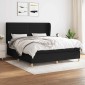 vidaXL Κρεβάτι Boxspring με Στρώμα Μαύρο 180x200 εκ. Υφασμάτινο