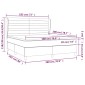 vidaXL Κρεβάτι Boxspring με Στρώμα Μπλε 180x200 εκ. Υφασμάτινο