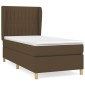 vidaXL Κρεβάτι Boxspring με Στρώμα Σκούρο Καφέ 90x190 εκ. Υφασμάτινο