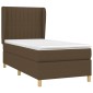 vidaXL Κρεβάτι Boxspring με Στρώμα Σκούρο Καφέ 90x190 εκ. Υφασμάτινο