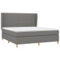 vidaXL Κρεβάτι Boxspring με Στρώμα Σκούρο Γκρι 180x200 εκ Υφασμάτιν
