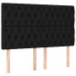 vidaXL Κρεβάτι Boxspring με Στρώμα Μαύρο 140x190 εκ. Υφασμάτινο