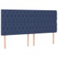 vidaXL Κρεβάτι Boxspring με Στρώμα Μπλε 200x200 εκ. Υφασμάτινο
