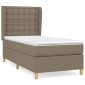 vidaXL Κρεβάτι Boxspring με Στρώμα Taupe 90x190 εκ.Υφασμάτινο