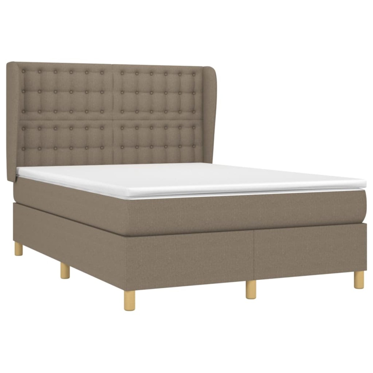 vidaXL Κρεβάτι Boxspring με Στρώμα Taupe 140x190 εκ. Υφασμάτινο