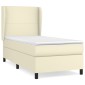 vidaXL Κρεβάτι Boxspring με Στρώμα Κρεμ 90x190 εκ. από Συνθετικό Δέρμα