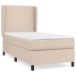 vidaXL Κρεβάτι Boxspring με Στρώμα Καπουτσίνο 100x200εκ.από Συνθ.Δέρμα