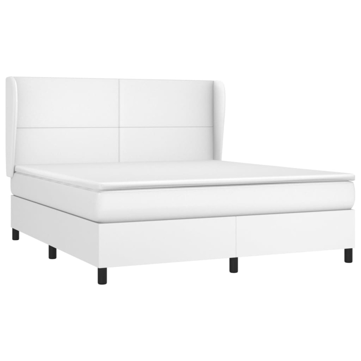 vidaXL Κρεβάτι Boxspring με Στρώμα Λευκό 180x200 εκ. Συνθετικό Δέρμα