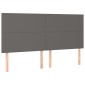 vidaXL Κρεβάτι Boxspring με Στρώμα Γκρι 180x200 εκ. Συνθετικό Δέρμα