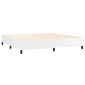 vidaXL Κρεβάτι Boxspring με Στρώμα Λευκό 200x200 εκ. Συνθετικό Δέρμα