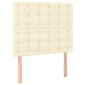 vidaXL Κρεβάτι Boxspring με Στρώμα Κρεμ 90x190 εκ. από Συνθετικό Δέρμα