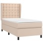 vidaXL Κρεβάτι Boxspring με Στρώμα Καπουτσίνο 100x200εκ.από Συνθ.Δέρμα
