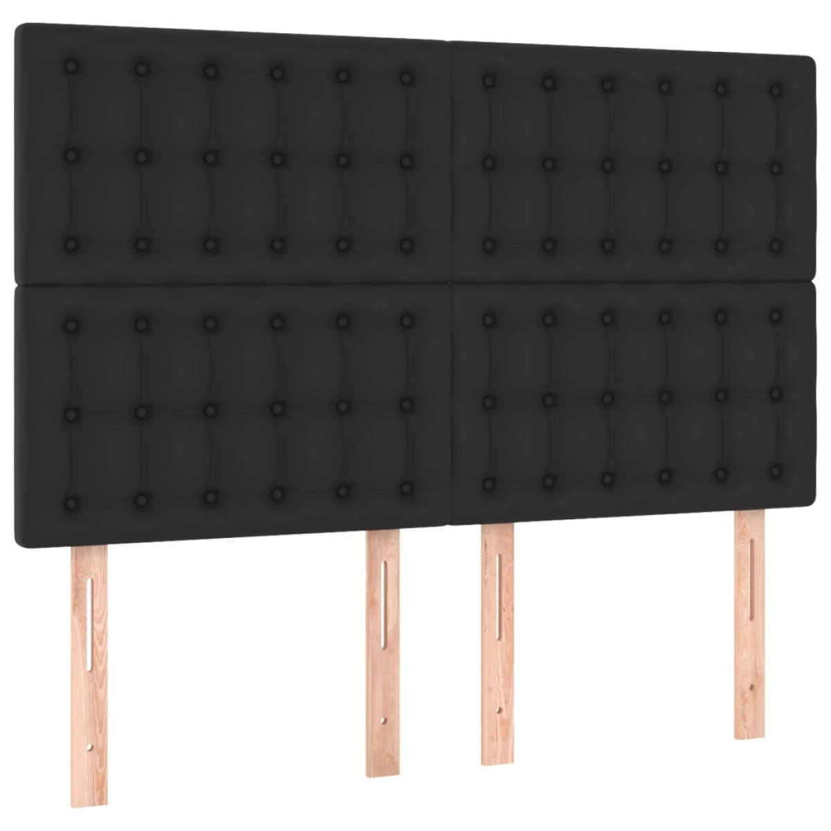 vidaXL Κρεβάτι Boxspring με Στρώμα Μαύρο 140x190εκ.από Συνθετικό Δέρμα