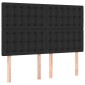 vidaXL Κρεβάτι Boxspring με Στρώμα Μαύρο 140x190εκ.από Συνθετικό Δέρμα