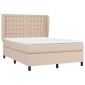 vidaXL Κρεβάτι Boxspring με Στρώμα Καπουτσίνο 140x200εκ.από Συνθ.Δέρμα
