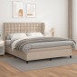 vidaXL Κρεβάτι Boxspring με Στρώμα Καπουτσίνο 160x200εκ.από Συνθ.Δέρμα
