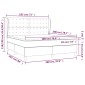 vidaXL Κρεβάτι Boxspring με Στρώμα Γκρι 180x200 εκ. Συνθετικό Δέρμα