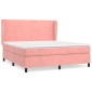 vidaXL Κρεβάτι Boxspring με Στρώμα Ροζ 180x200 εκ. Βελούδινο