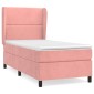 vidaXL Κρεβάτι Boxspring με Στρώμα Ροζ 90x190 εκ. Βελούδινο