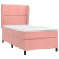 vidaXL Κρεβάτι Boxspring με Στρώμα Ροζ 90x190 εκ. Βελούδινο