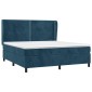 vidaXL Κρεβάτι Boxspring με Στρώμα Σκούρο Μπλε 160x200 εκ. Βελούδινο