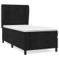 vidaXL Κρεβάτι Boxspring με Στρώμα Μαύρο 90x190 εκ. Βελούδινο