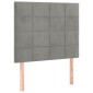 vidaXL Κρεβάτι Boxspring με Στρώμα Ανοιχτό Γκρι 90x200 εκ. Βελούδινο