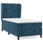 vidaXL Κρεβάτι Boxspring με Στρώμα Σκούρο Μπλε 90x200 εκ. Βελούδινο