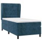 vidaXL Κρεβάτι Boxspring με Στρώμα Σκούρο Μπλε 90x200 εκ. Βελούδινο
