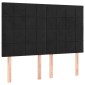 vidaXL Κρεβάτι Boxspring με Στρώμα Μαύρο 140x190 εκ. Βελούδινο