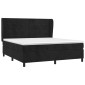 vidaXL Κρεβάτι Boxspring με Στρώμα Μαύρο 160x200 εκ. Βελούδινο