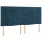 vidaXL Κρεβάτι Boxspring με Στρώμα Σκούρο Μπλε 160x200 εκ. Βελούδινο