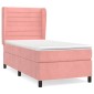 vidaXL Κρεβάτι Boxspring με Στρώμα Ροζ 80 x 200 εκ. Βελούδινο
