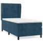 vidaXL Κρεβάτι Boxspring με Στρώμα Σκούρο Μπλε 90x200 εκ. Βελούδινο