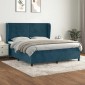 vidaXL Κρεβάτι Boxspring με Στρώμα Σκούρο Μπλε 160x200 εκ. Βελούδινο