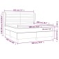 vidaXL Κρεβάτι Boxspring με Στρώμα Μαύρο 180x200 εκ. Βελούδινο