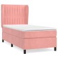 vidaXL Κρεβάτι Boxspring με Στρώμα Ροζ 80 x 200 εκ. Βελούδινο